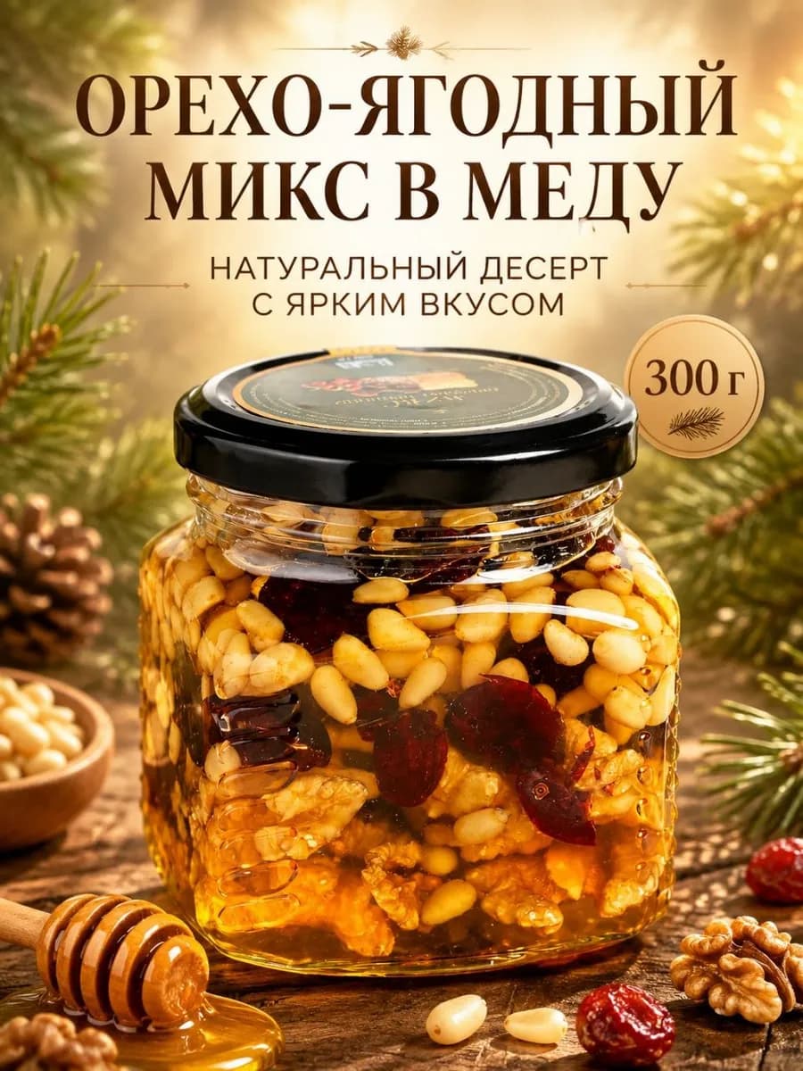 Орехи в меду ассорти полезный подарок к чаю