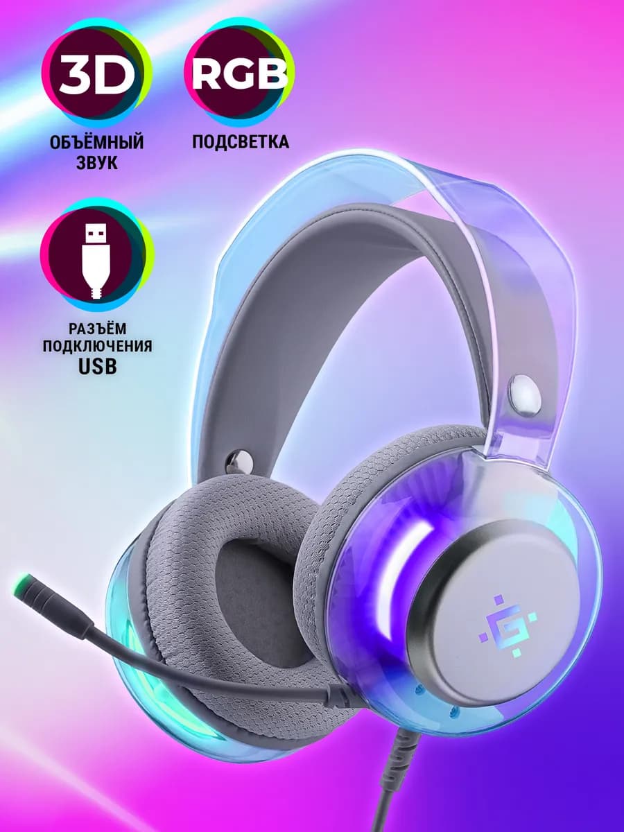 Наушники игровые с микрофоном Glitch - фото 1