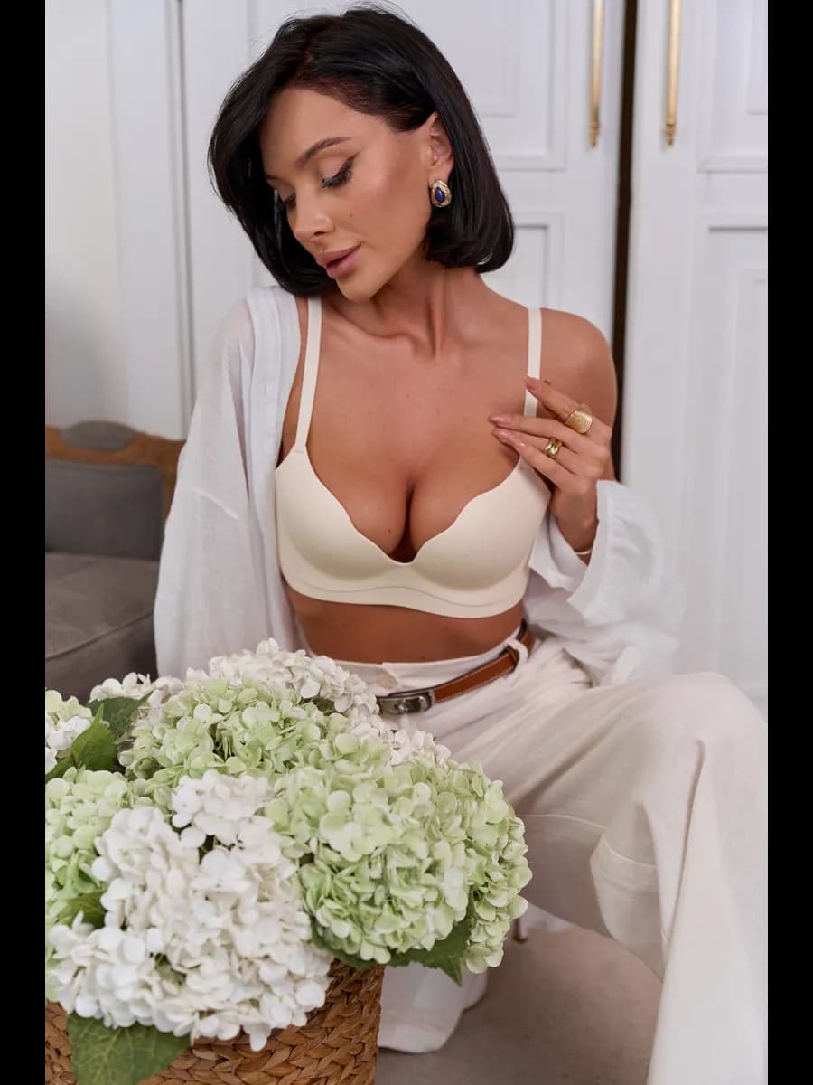 Бюстгальтер бесшовный без косточек с пушап