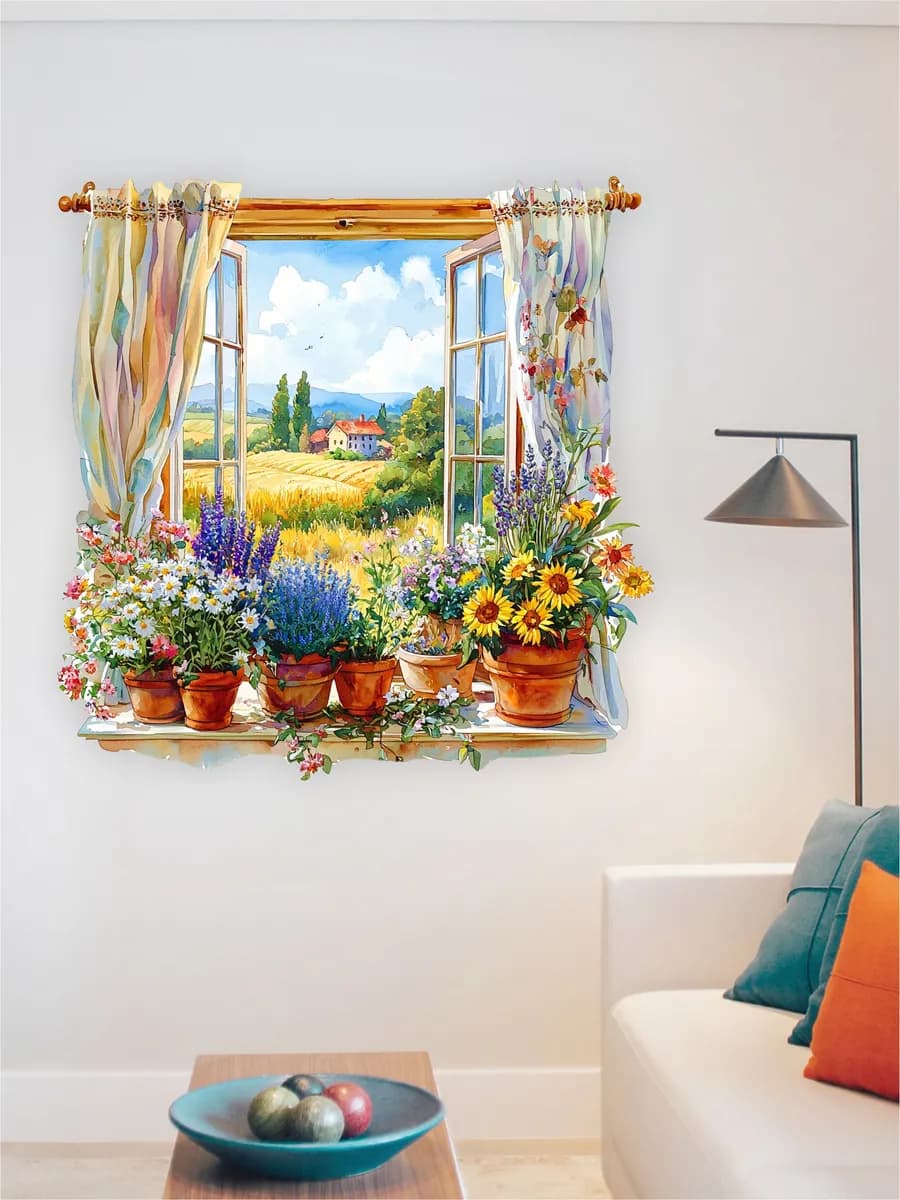 Интерьерная наклейка на стену окно на природу