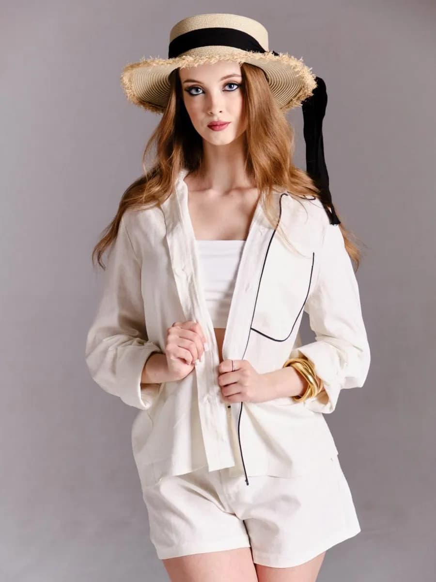 Костюм женский из льна - фото 1