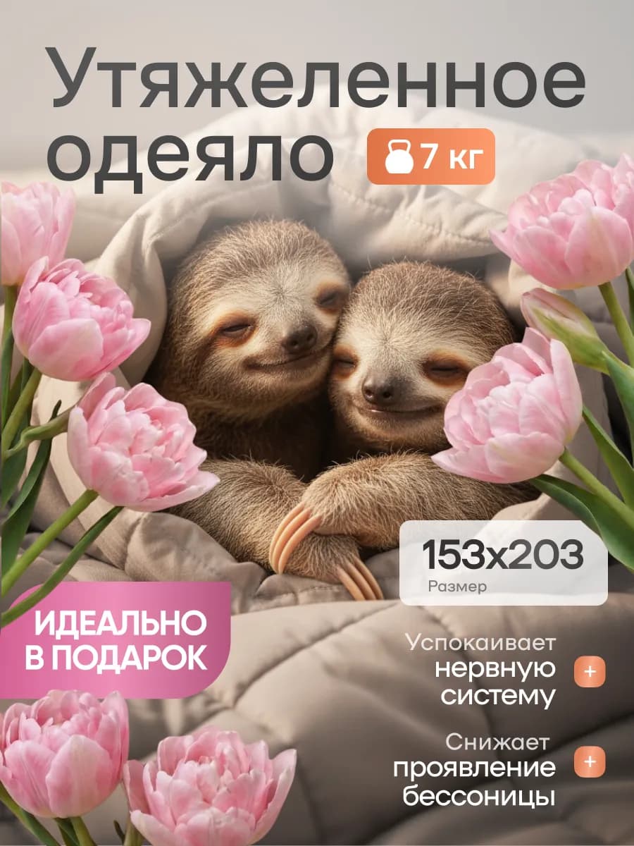 Тяжелое одеяло 7 кг полутороспальное утяжеленное 153x203 см
