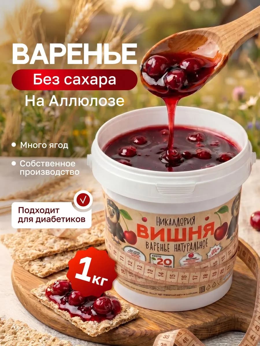 Вишневое варенье без сахара низкокалорийное