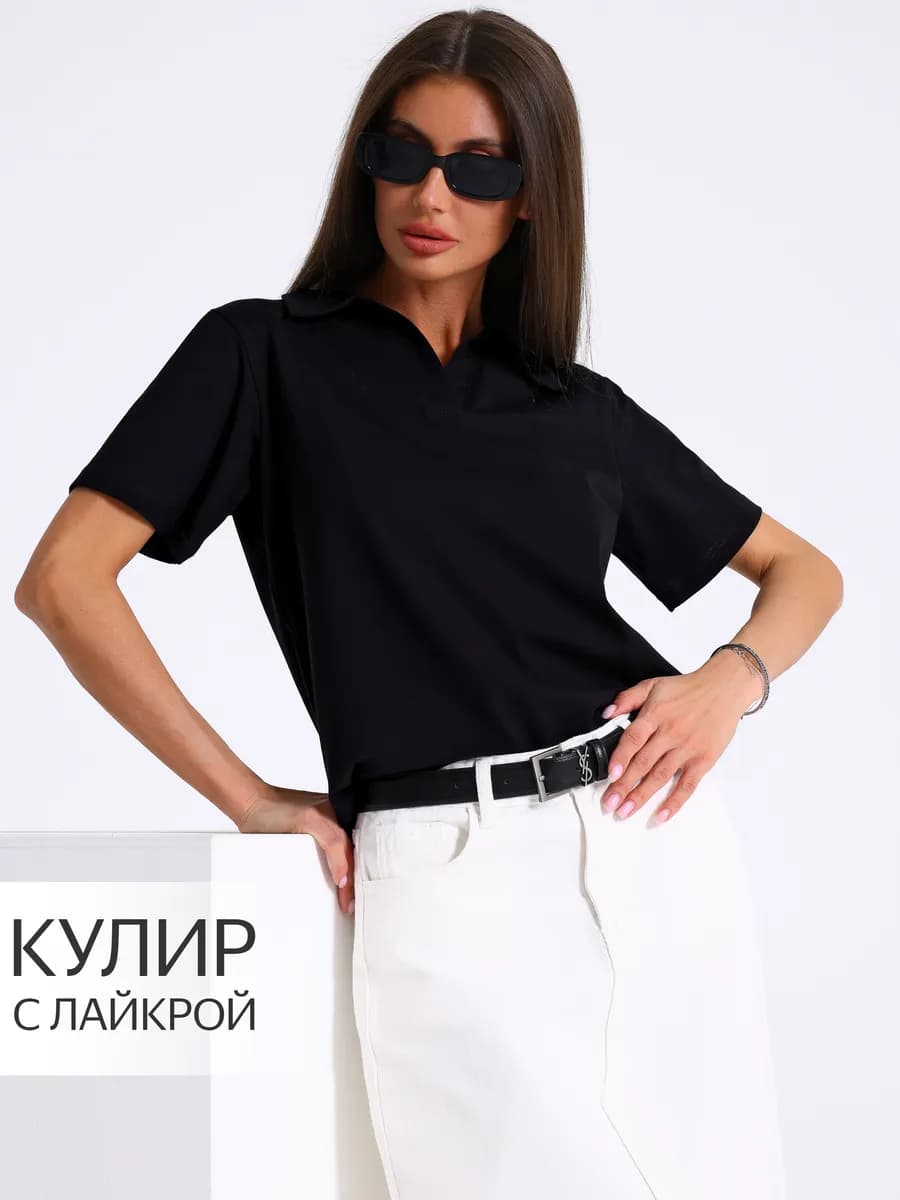 Поло женское с коротким рукавом