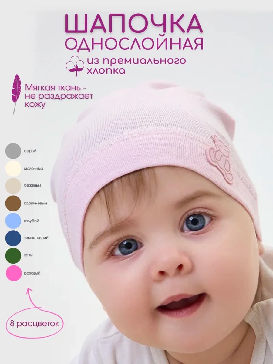 Шапочка для новорожденного малыша