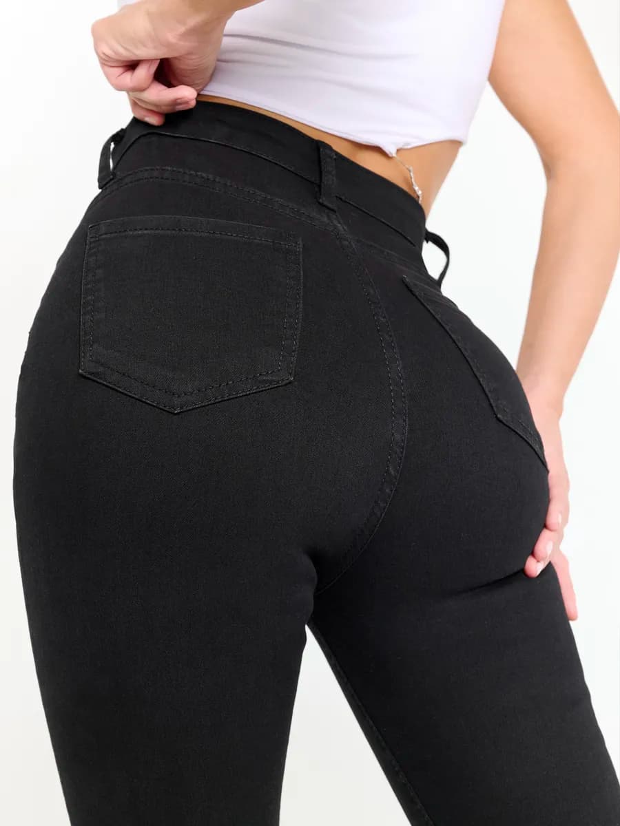 Джинсы зауженные скинни с высокой посадкой