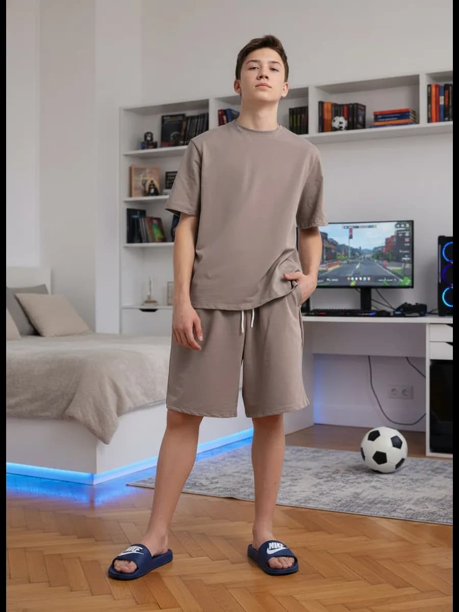 Домашний костюм пижама с шортами для подростков