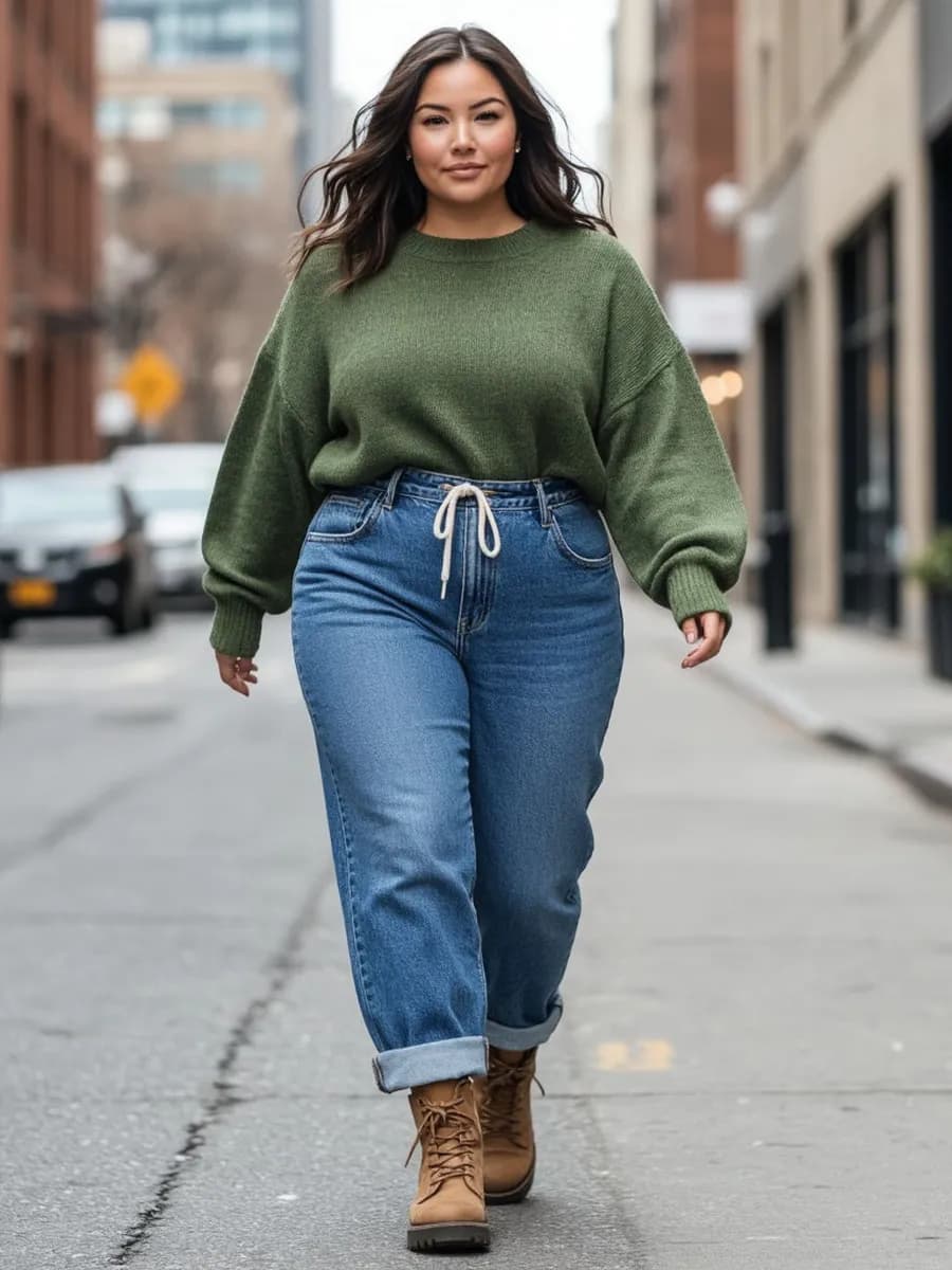 Джинсы больших размеров на резинке