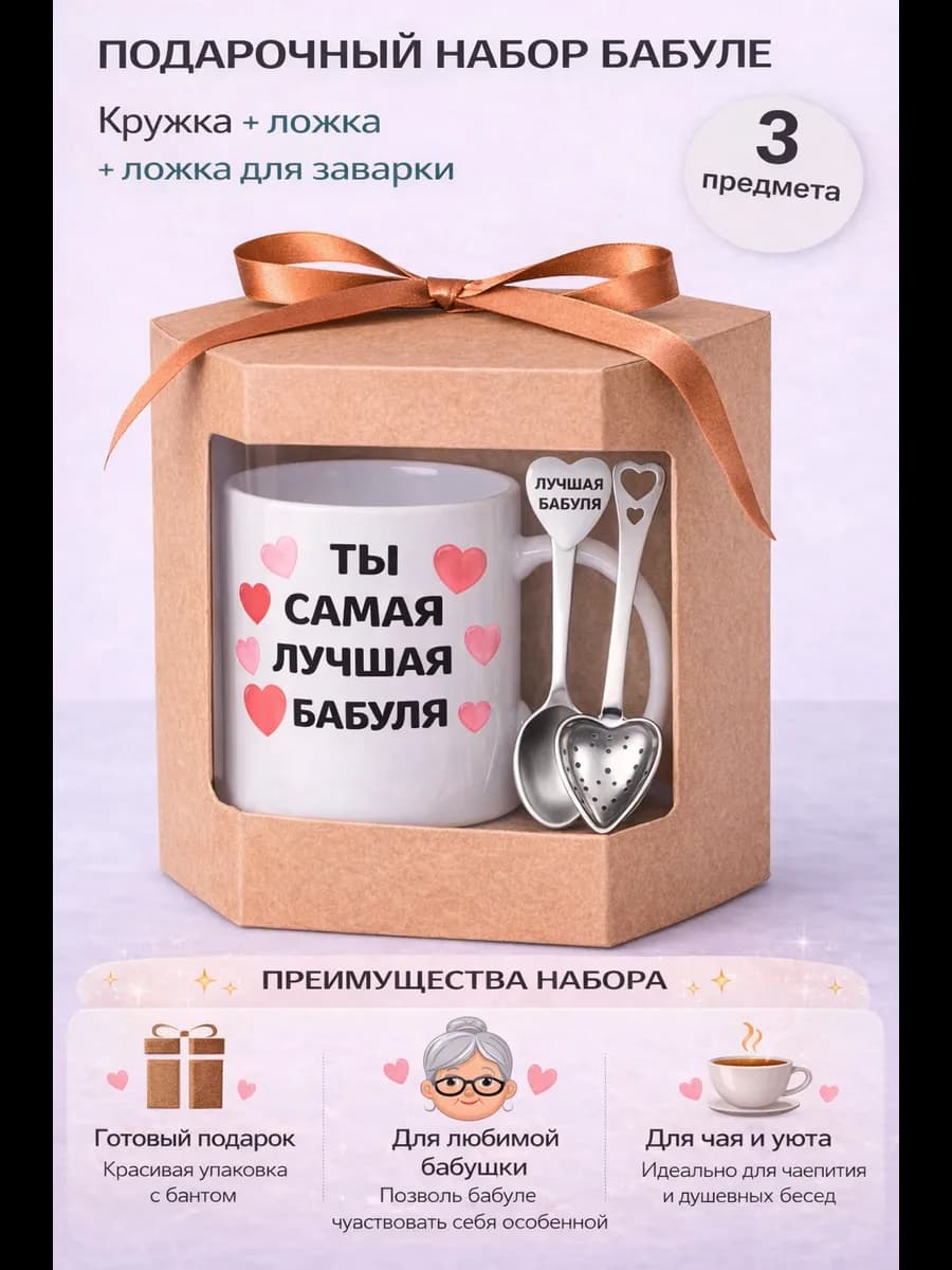 Подарочный набор бабушке с кружкой