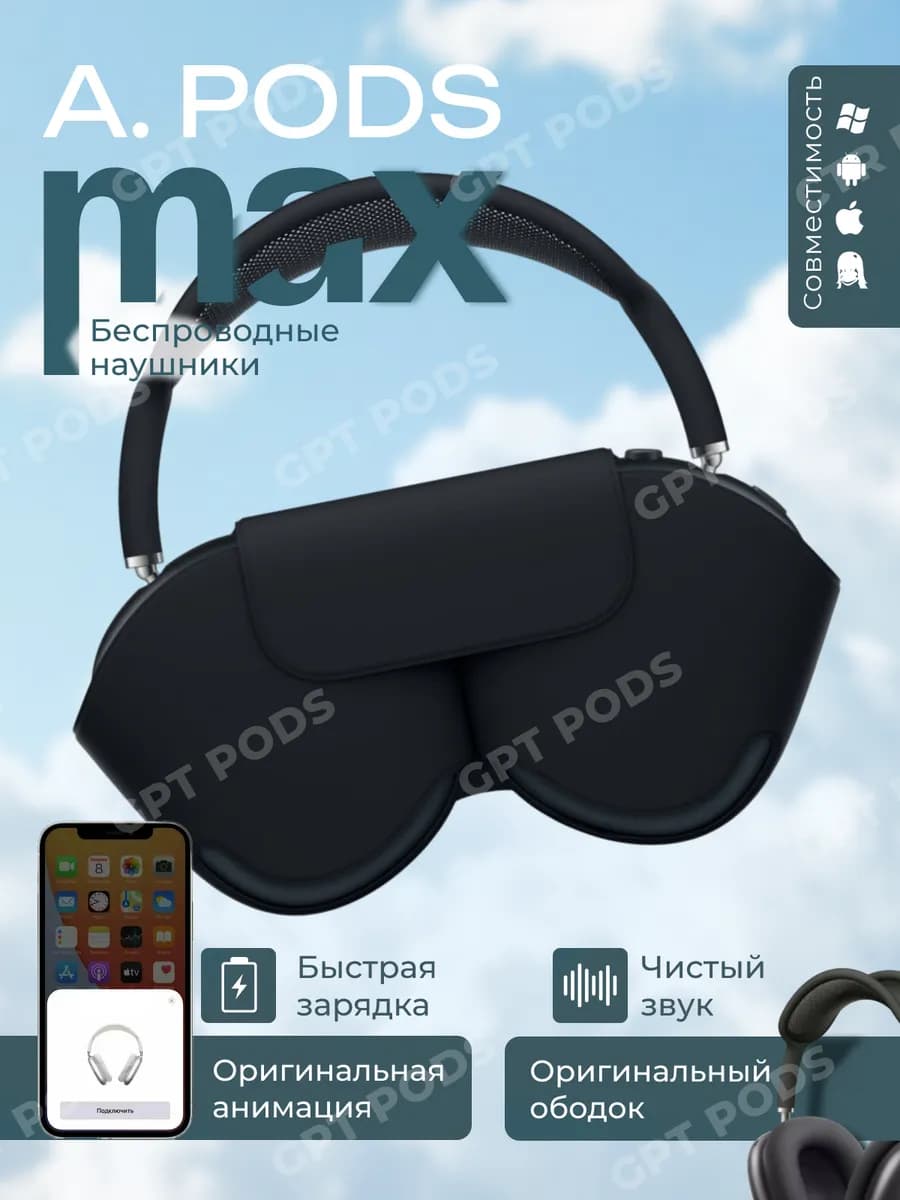 Наушники беспроводные большие A Pods Max для IPhone Android