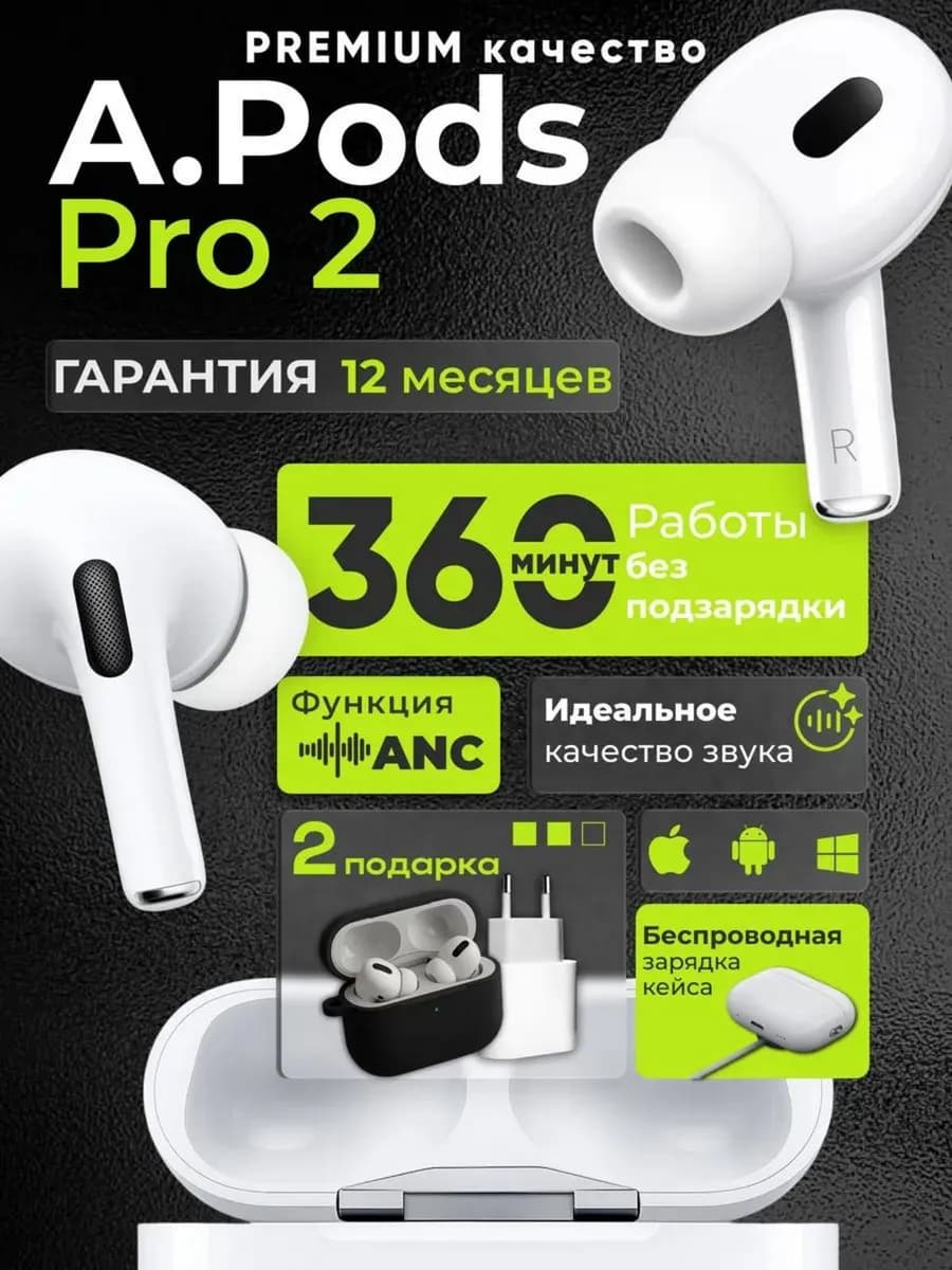 Наушники беспроводные для iPhone и Андроид