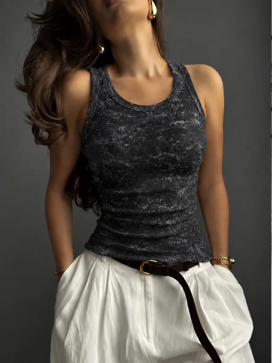 Майка удлиненная варенка в рубчик