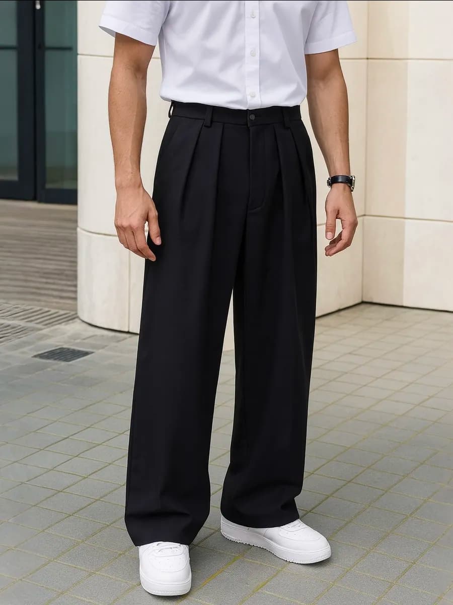 Брюки классические прямые широкие оверсайз