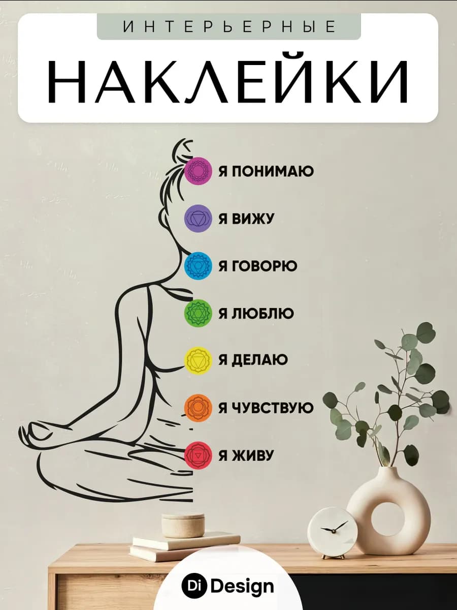 Наклейки интерьерные на стену надписи для декора