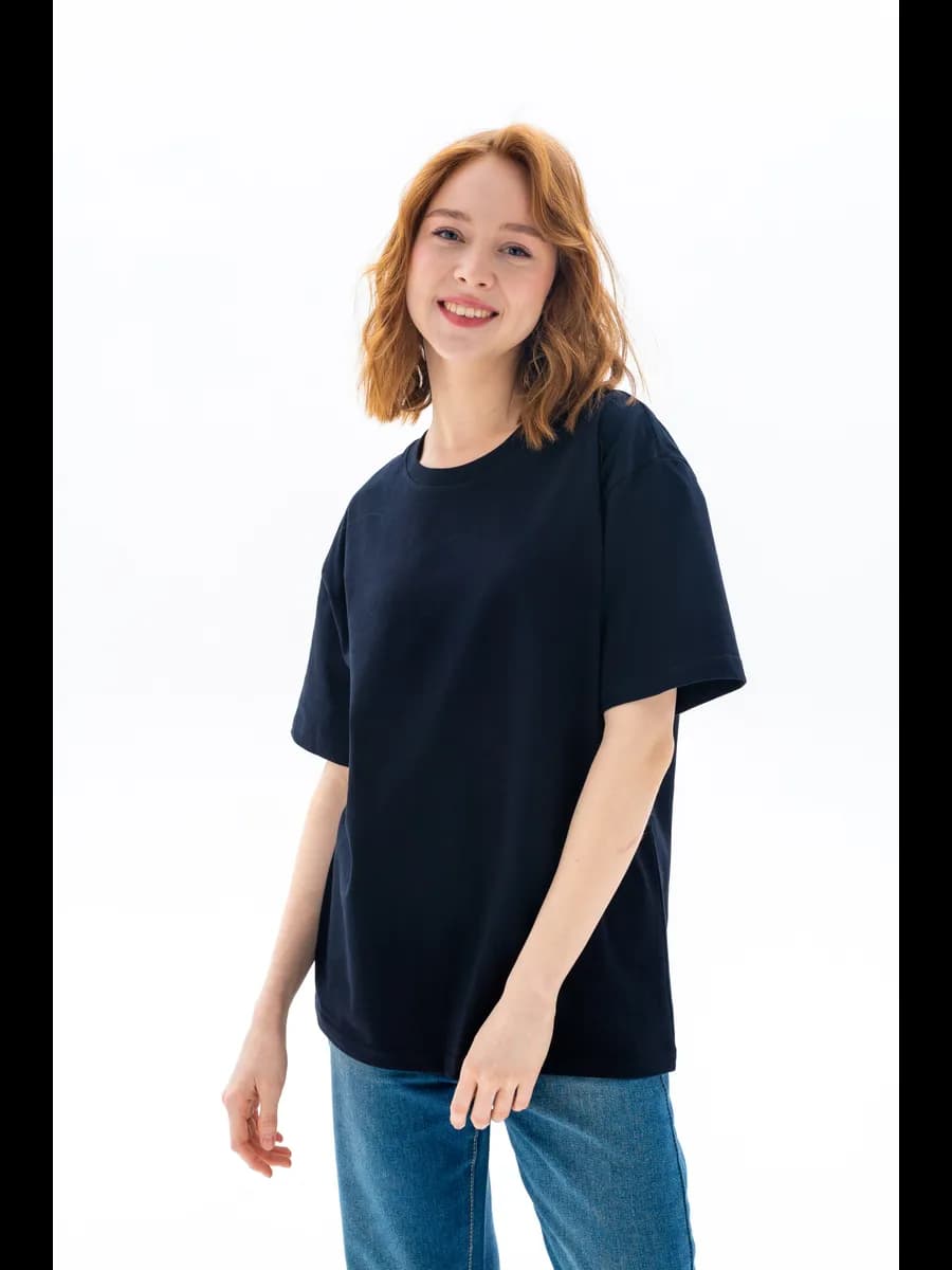 Футболка плотная однотонная свободная