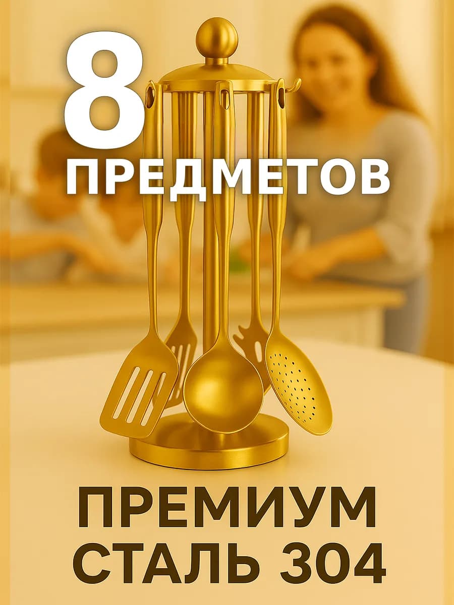 Набор кухонных принадлежностей металлический Премиум