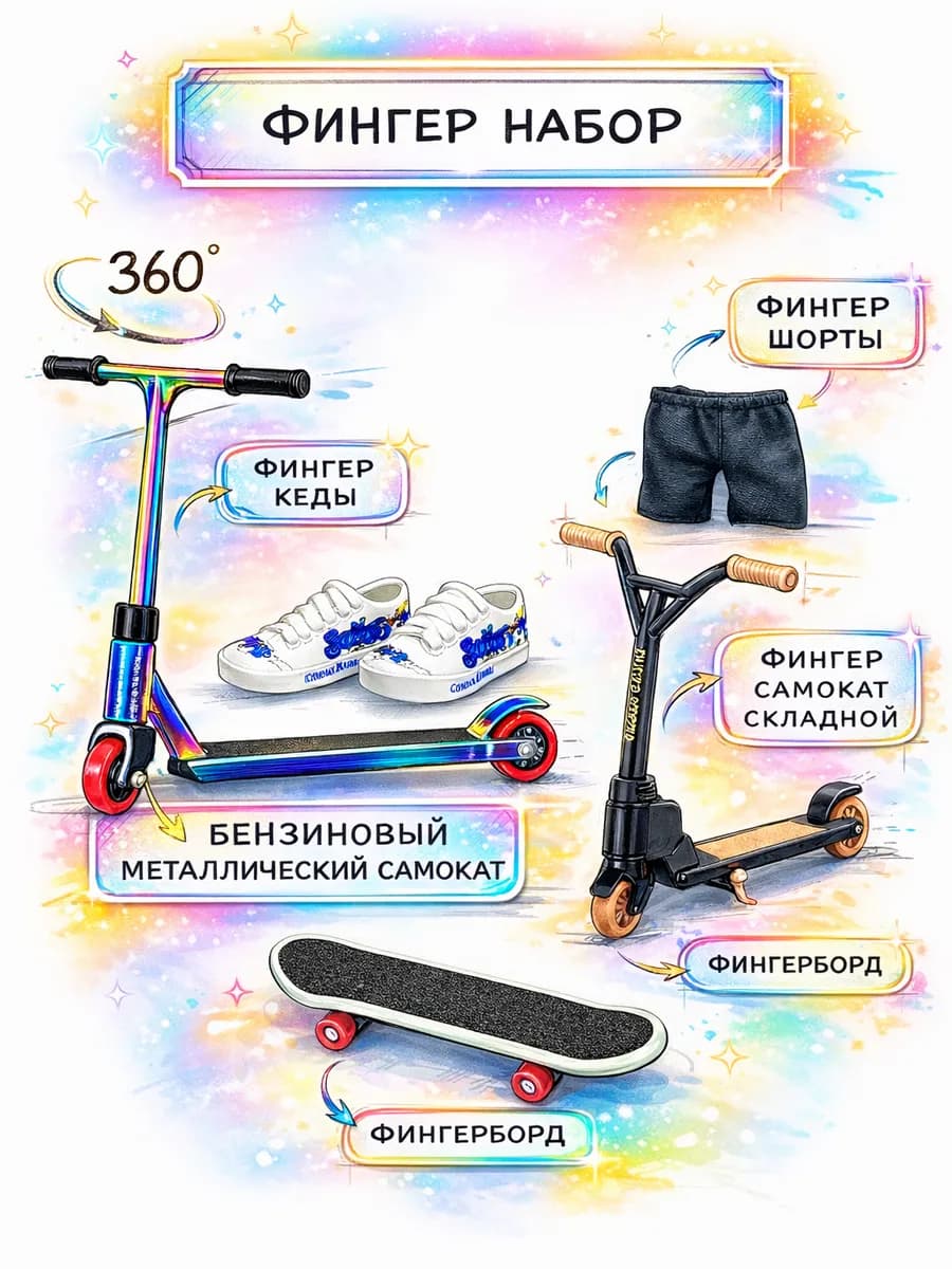 фингерборд набор, фингер самокат шорты и кеды