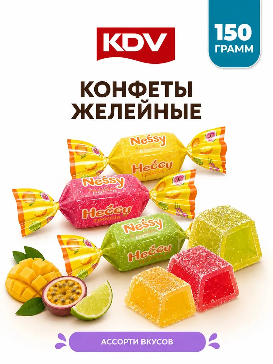 Конфеты желейные Несси тропик ассорти