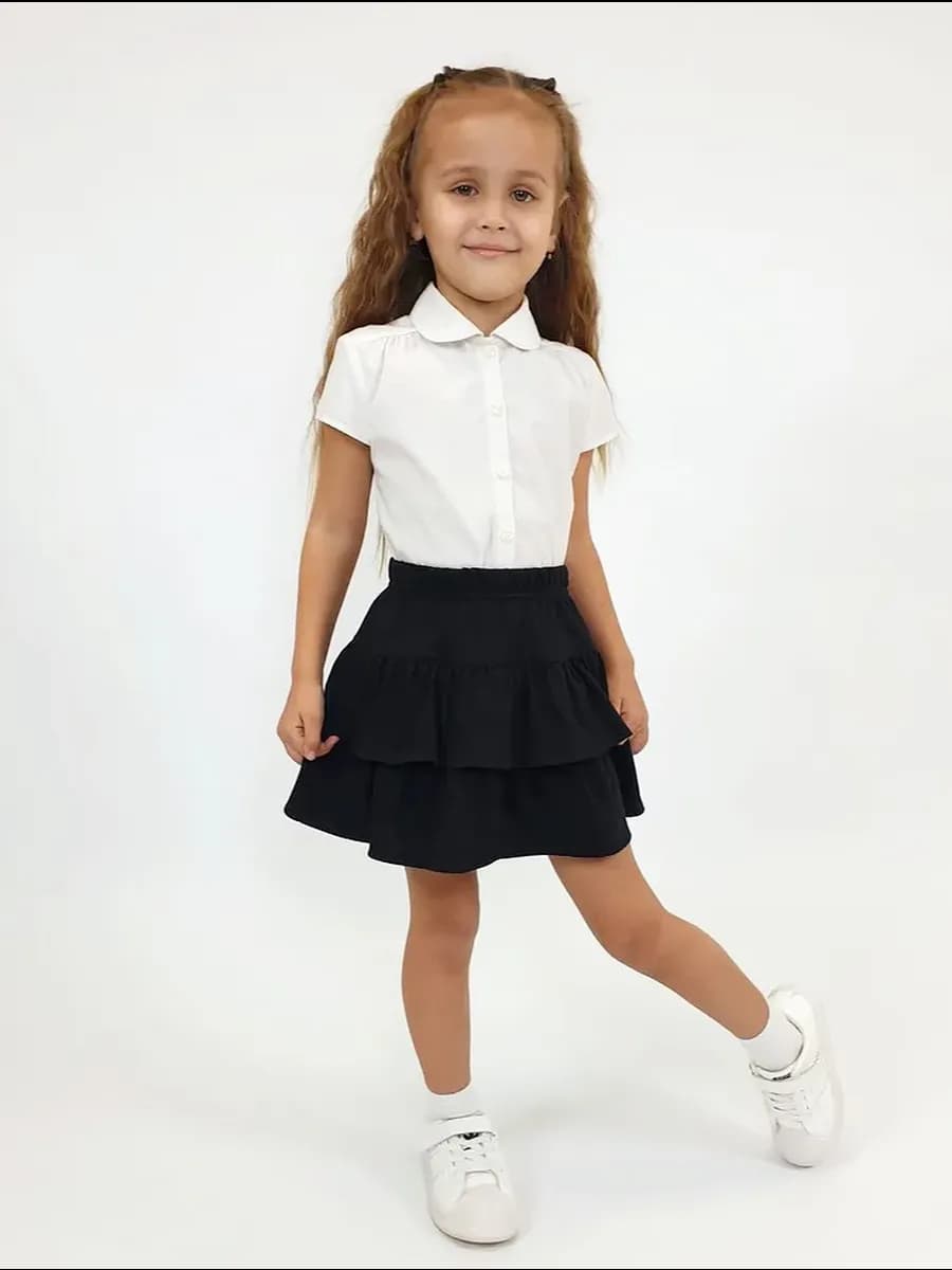 Юбка трикотажная с воланами в садик для детей