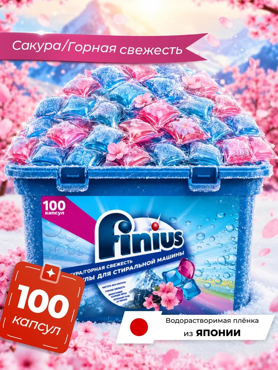 Капсулы для стирки белья 100 шт 3в1