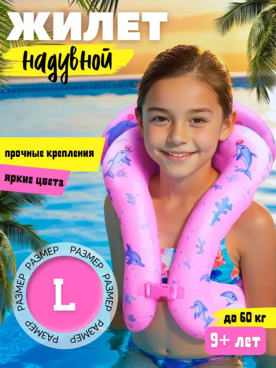 Плавательный жилет детский надувной