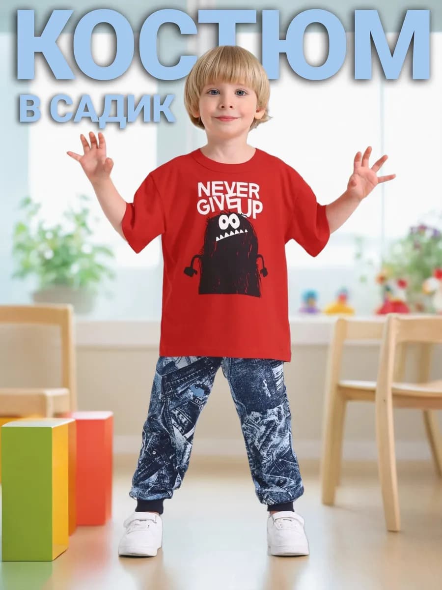 Костюм для мальчика в садик футболка и брюки