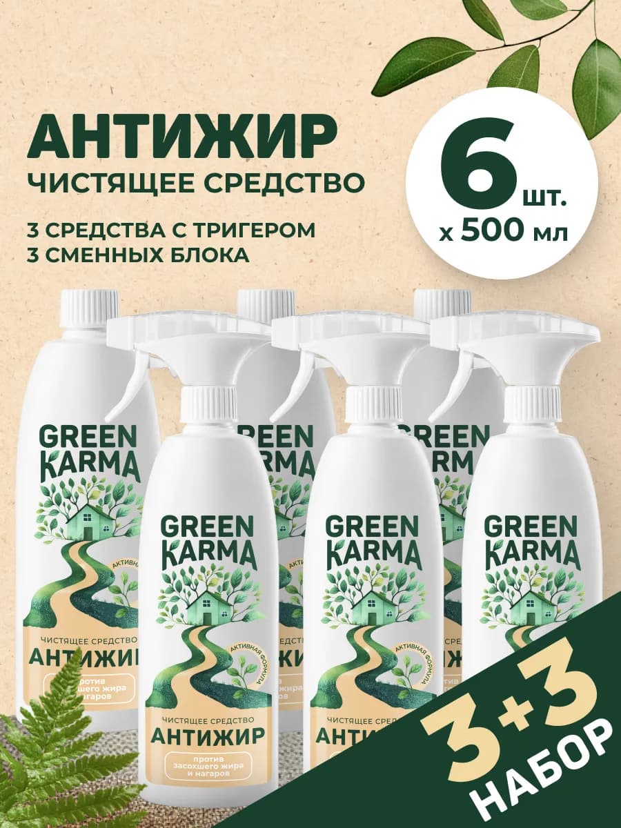 Набор чистящее средство для кухни антижир 6 шт - фото 1