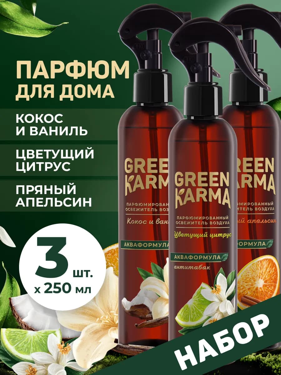 Набор парфюмированный акваспрей-освежитель воздуха 3 шт