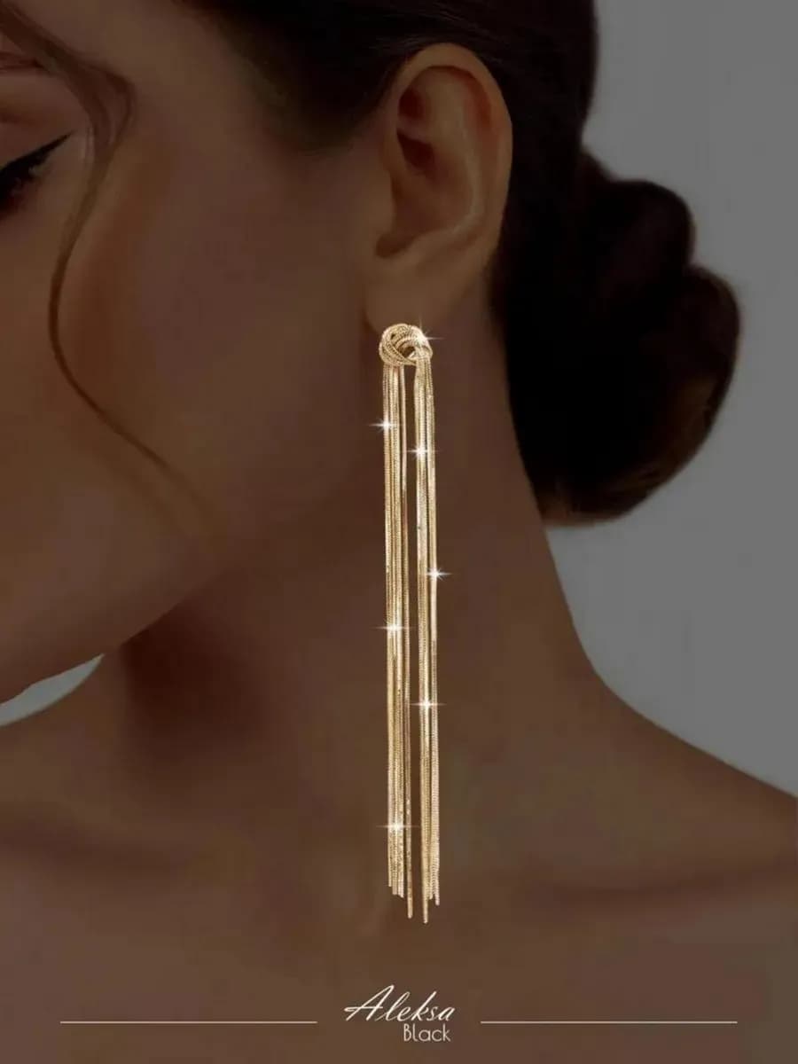 Серьги длинные висячие бижутерия цепочки