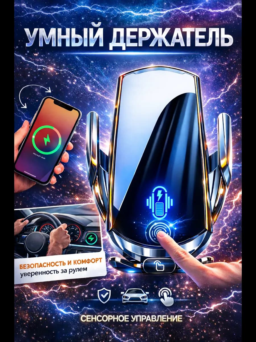 Беспроводная магнитная зарядка и держатель в Авто,Машину