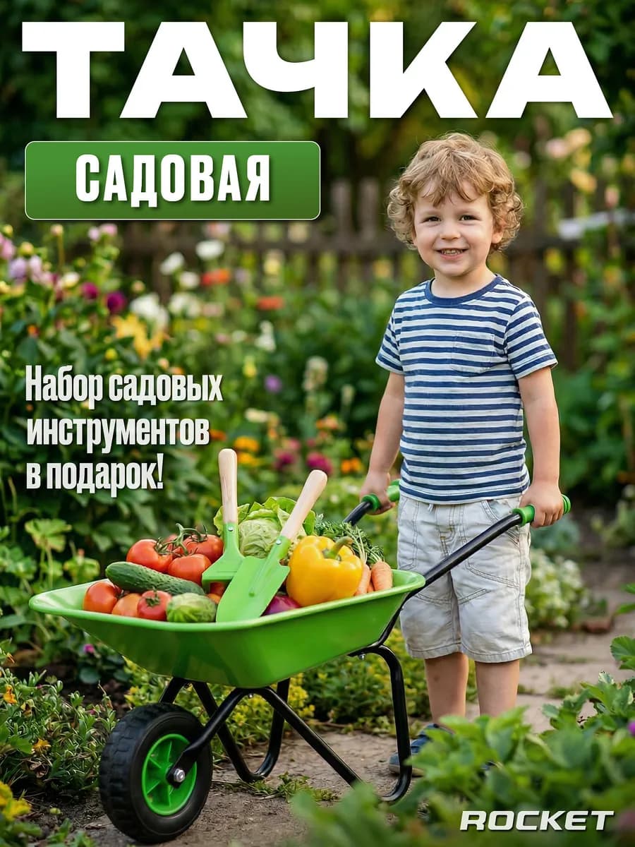 Тележка тачка детская садовая для дачи сада