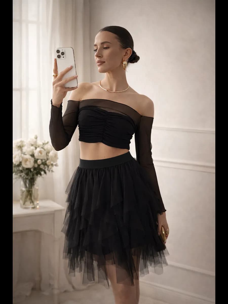 Юбка легкая, нарядная из фатина