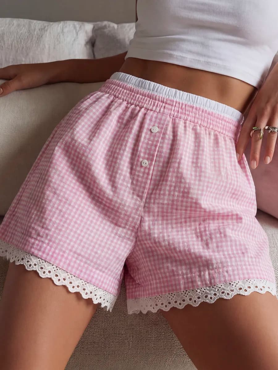 Шорты женские летние домашние в клетку