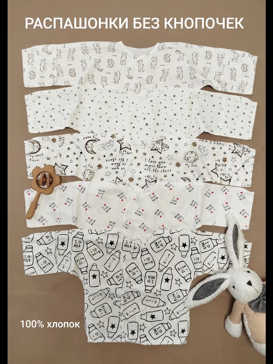 Набор распашонок для новорожденных с антицарапками