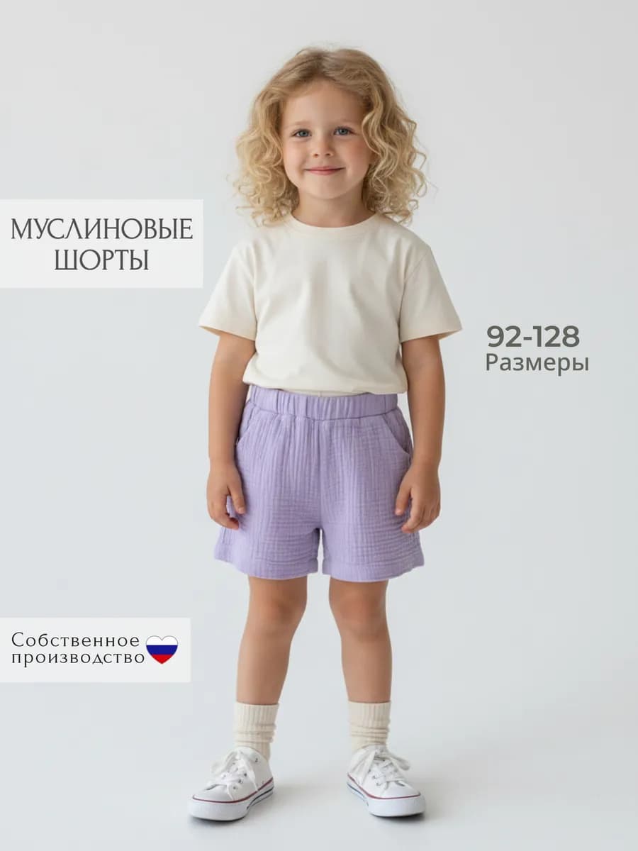 Шорты муслиновые детские
