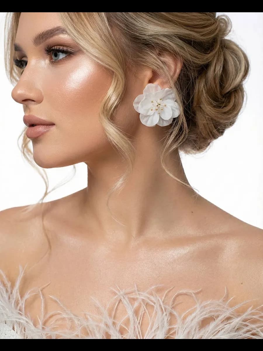 Серьги бижутерия цветы - фото 1