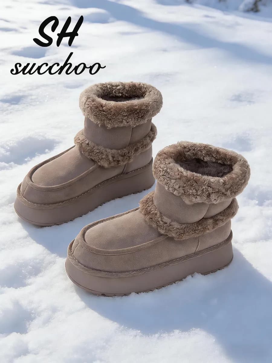 Женские Угги зимние натуральная замша шерсть