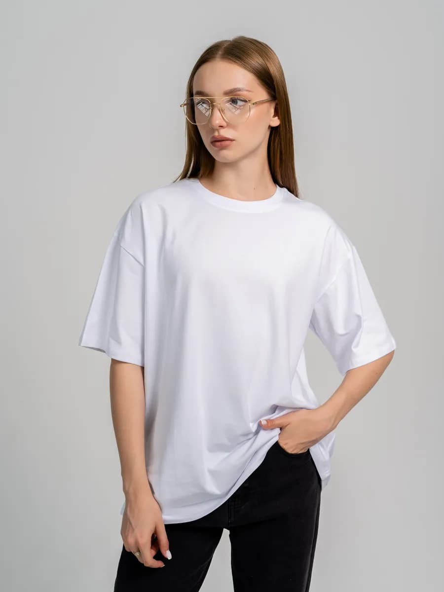 Футболка однотонная оверсайз