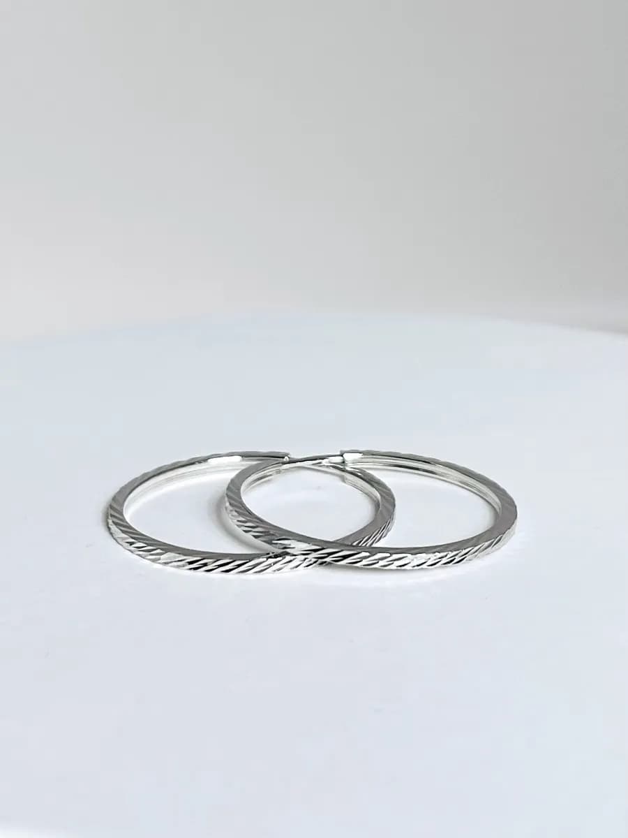Серьги кольца серебряные 925 пробы