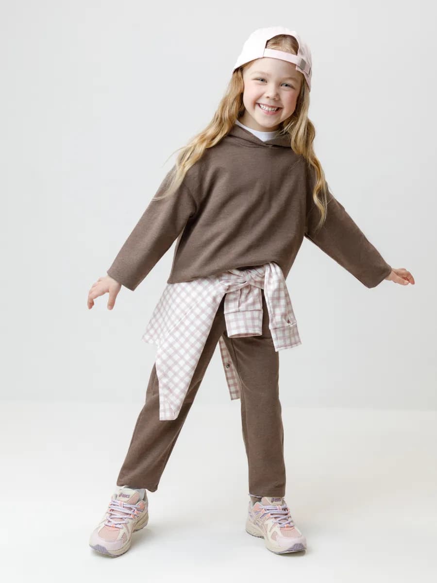 Легкое худи с капюшоном из хлопка для девочки