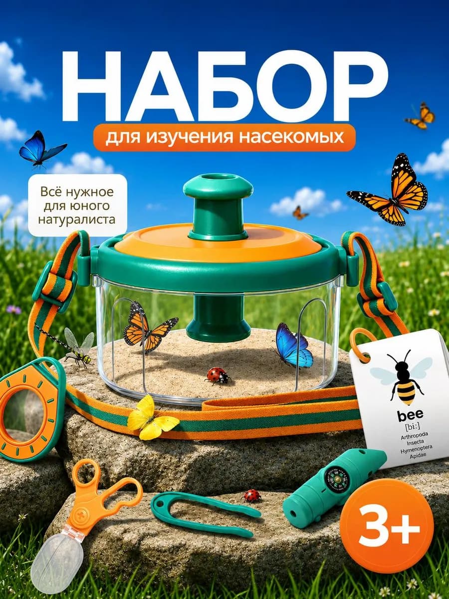 Детский игровой набор для изучения насекомых