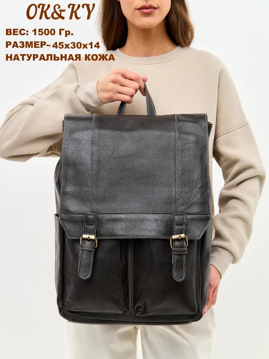 Рюкзак женский кожаный, для ноутбука ручная кладь для работы