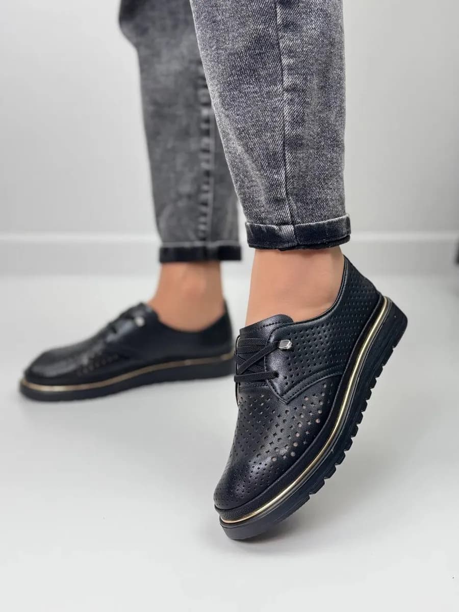 Мокасины женские демисезонные туфли кожаные на платформе