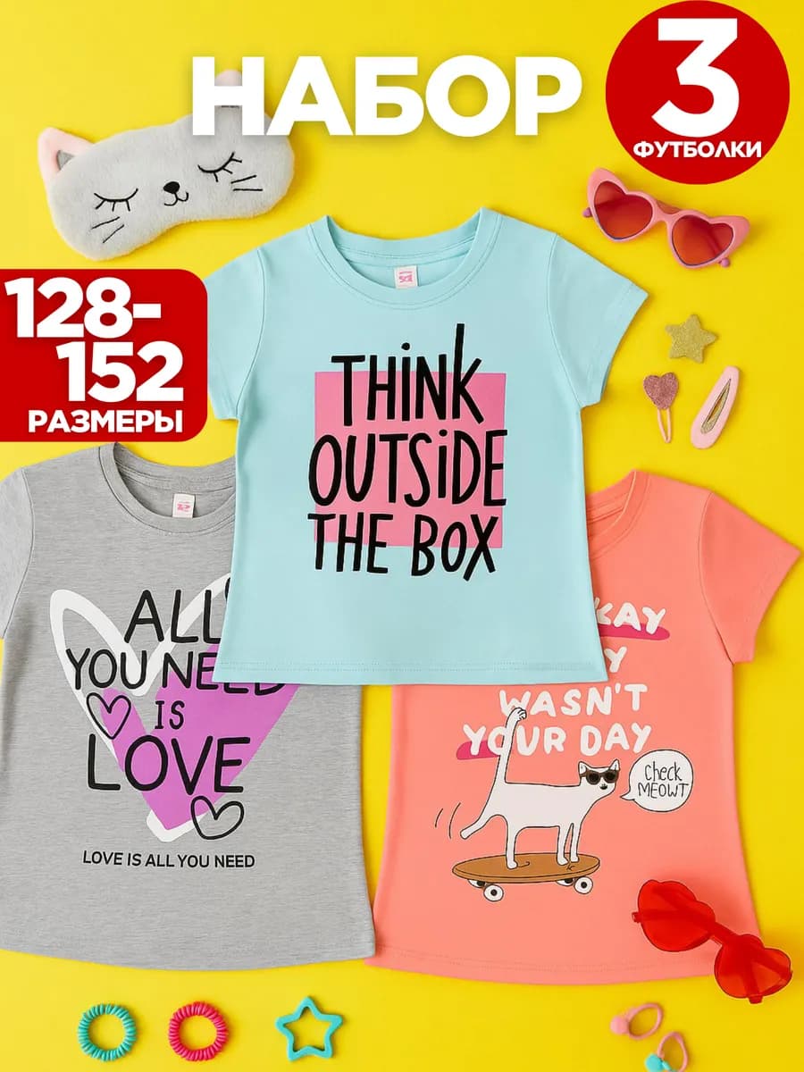 Набор детских футболок 3 шт