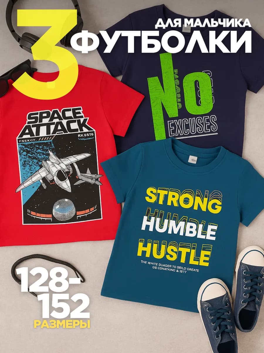 Набор детских футболок 3 шт
