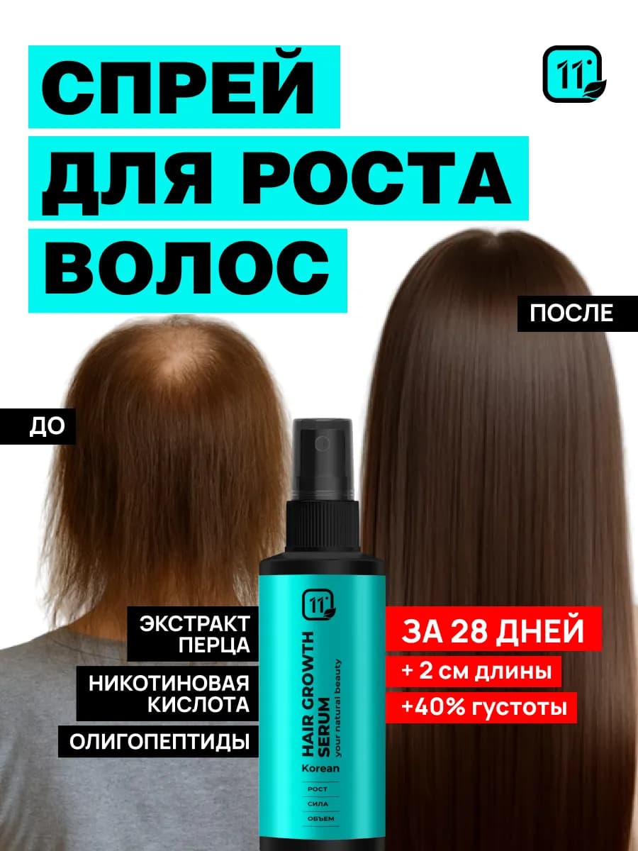 Спрей для роста волос. Сыворотка от выпадения Корея