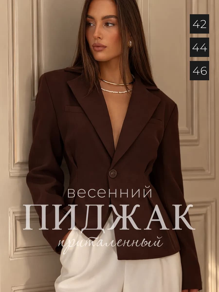 Пиджак приталенный укороченный с баской