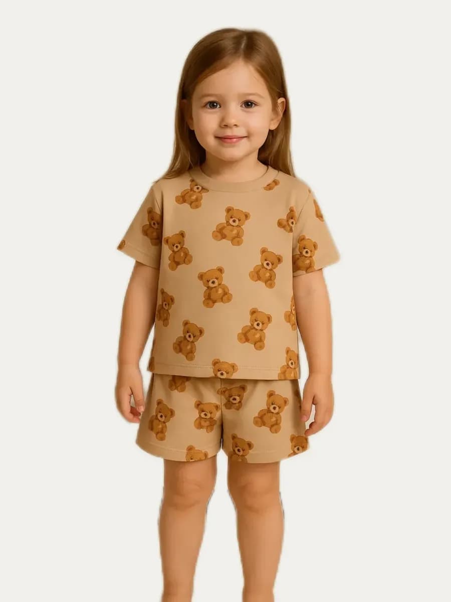 Пижама для девочки с шортами - фото 1