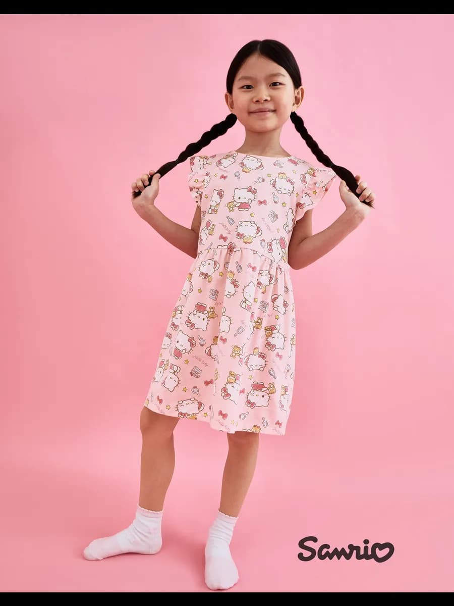 Розовая ночная сорочка с принтом Hello Kitty