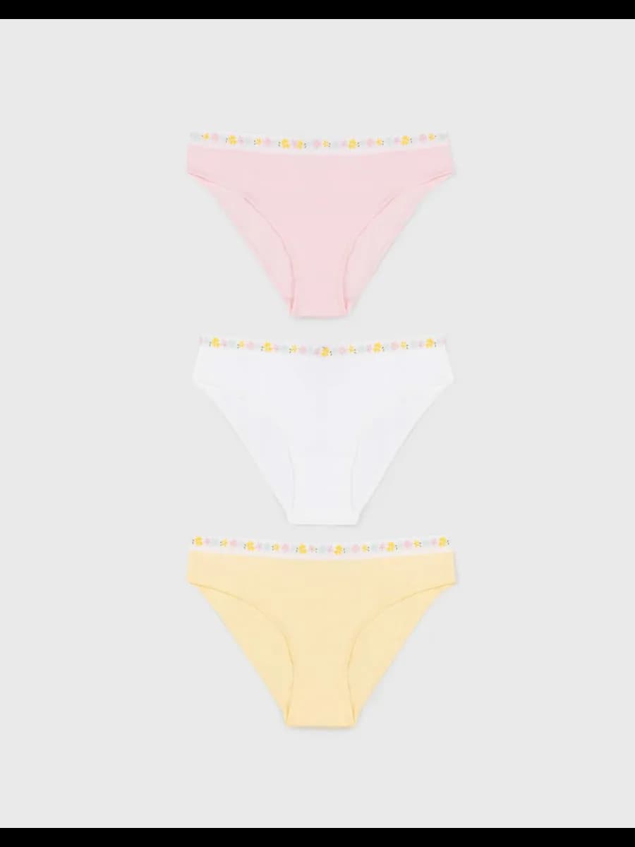 Трусы-бикини с цветочным принтом 3 шт